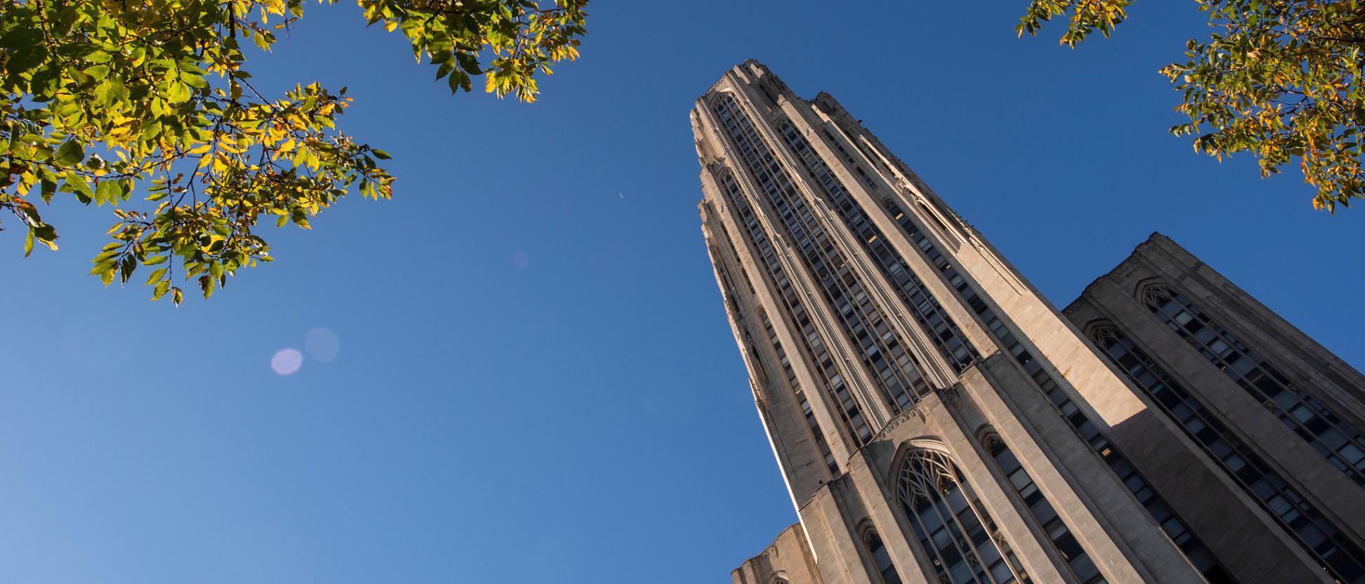 Cathedral of Learning against blue sky